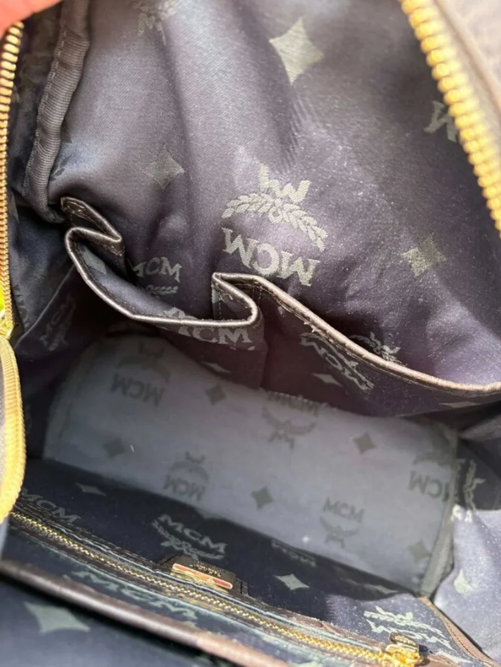 MCM Visetos Snakeskin Studded Leather Backpack - Picture 8 of 16